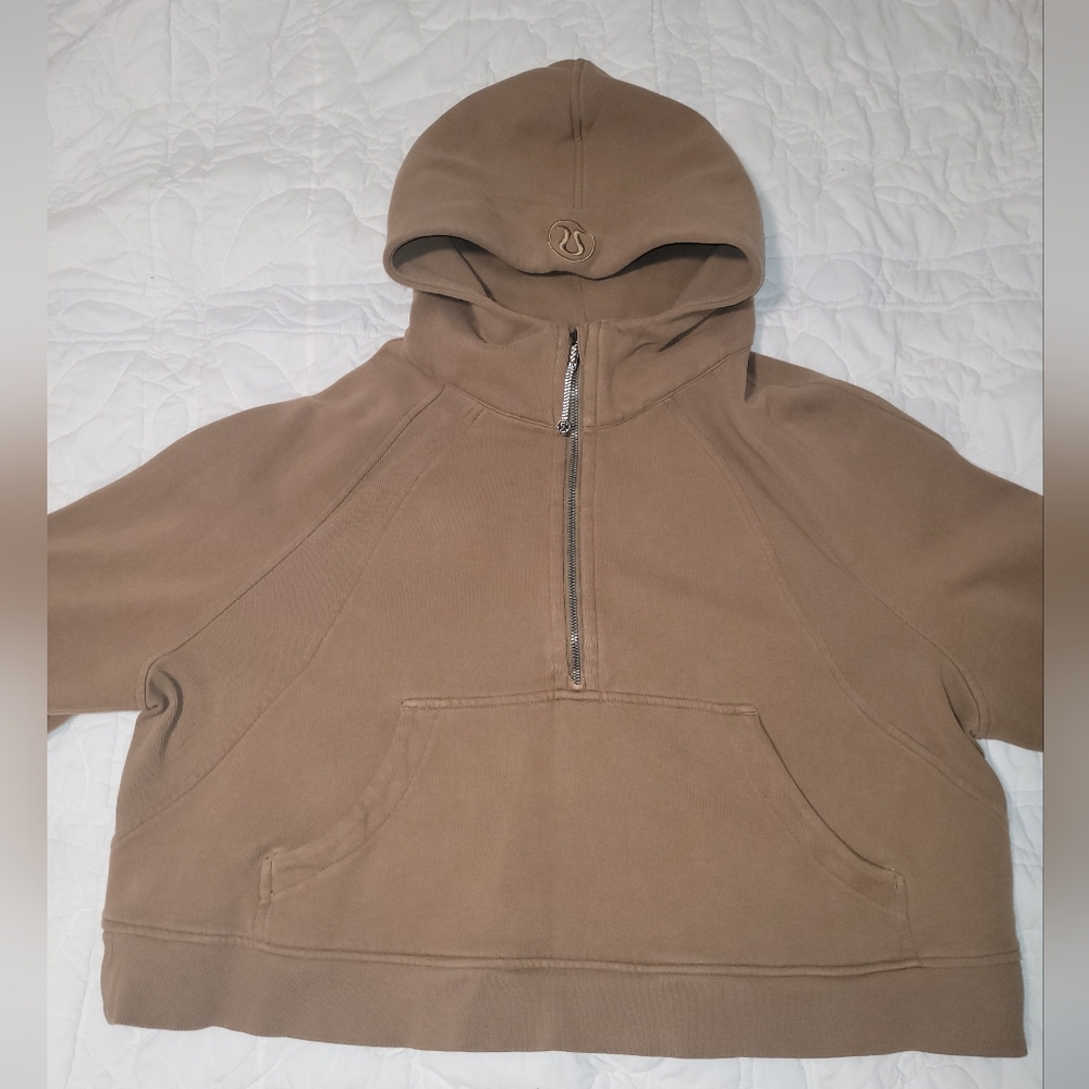 Lululemon Scuba Oversized Half Zip Hoodie XL/XXL Brown Neutral Athleisure